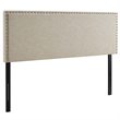 Modway Phoebe Queen Upholstered Polyester Fabric Headboard in Beige