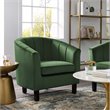 Modway Prospect Channel Tufted Performance Velvet Armchair in Emerald