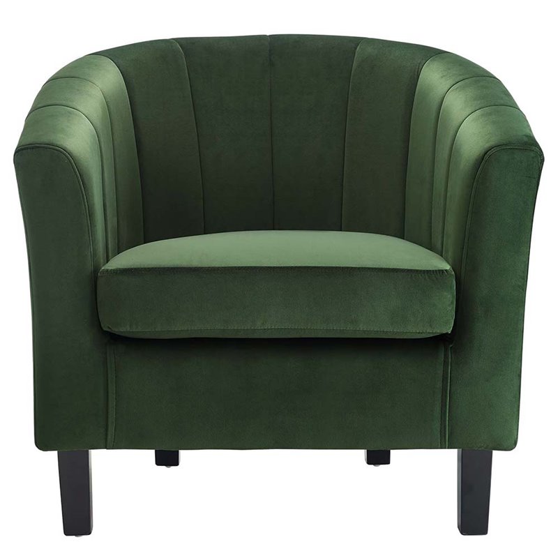 Modway Prospect Channel Tufted Performance Velvet Armchair in Emerald