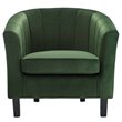 Modway Prospect Channel Tufted Performance Velvet Armchair in Emerald