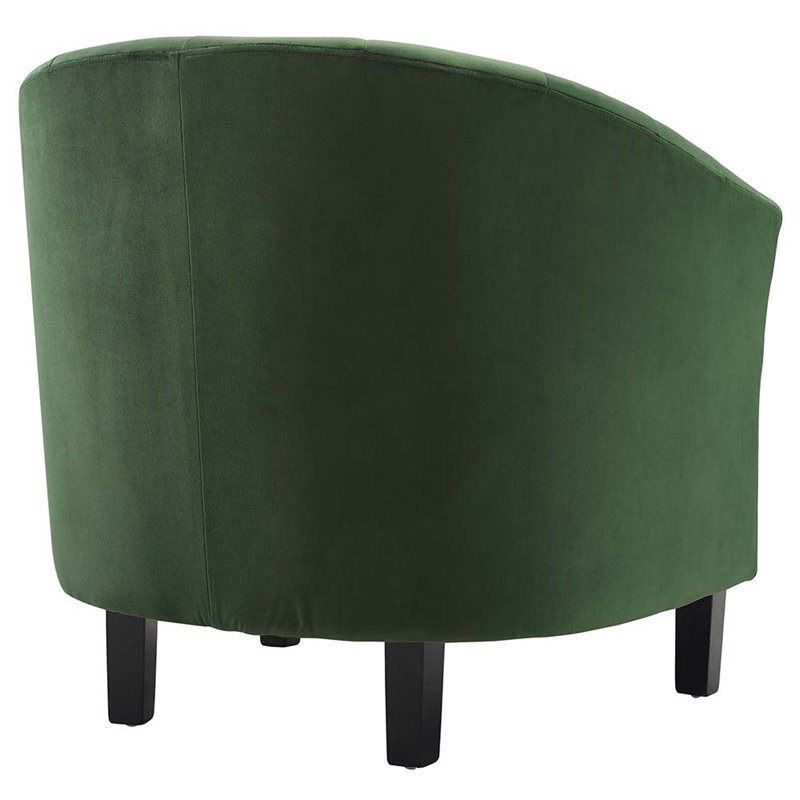 Modway Prospect Channel Tufted Performance Velvet Armchair in Emerald