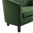 Modway Prospect Channel Tufted Performance Velvet Armchair in Emerald