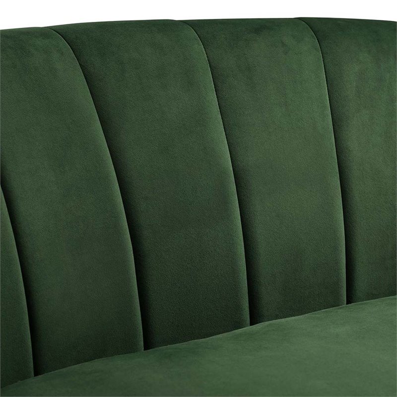 Modway Prospect Channel Tufted Performance Velvet Armchair in Emerald