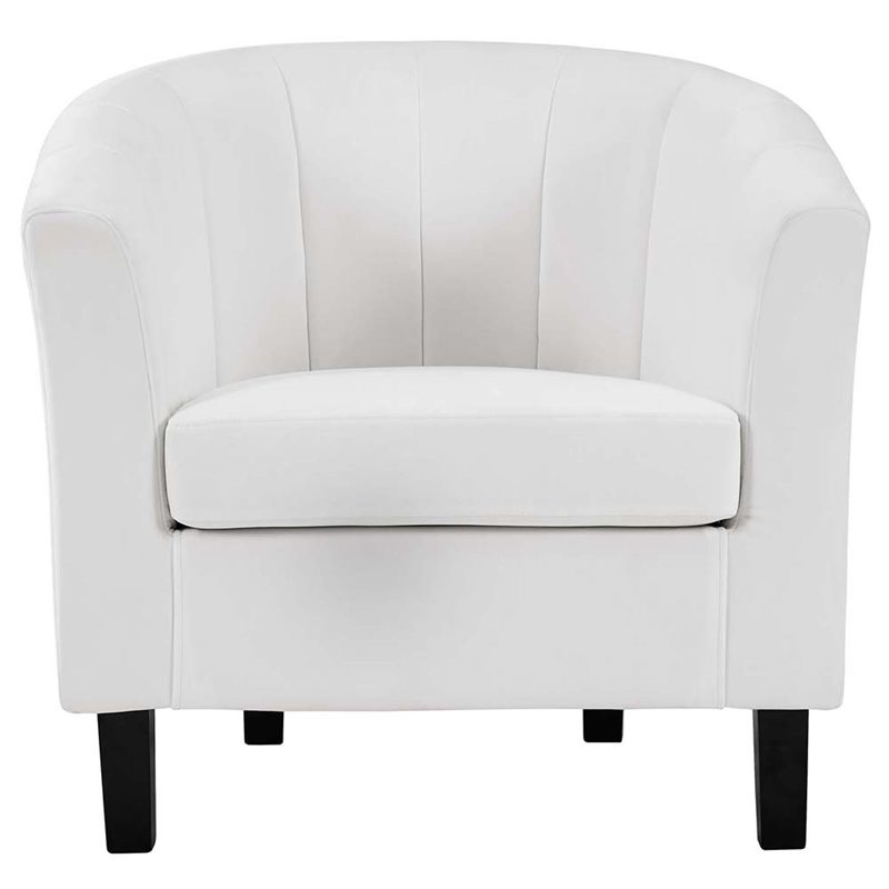 Modway Prospect Channel Tufted Performance Velvet Armchair in White