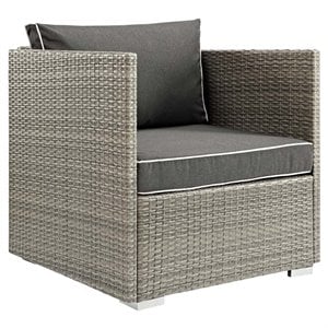 Modway Repose Patio Arm Chair in Light Gray and Charcoal