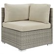 Modway Repose Rattan & Fabric Patio Corner Chair in Light Gray & Beige