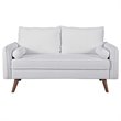 Modway Revive Modern Fabric Upholstered Loveseat in Walnut/White