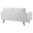 Modway Revive Modern Fabric Upholstered Loveseat in Walnut/White