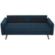 Modway Revive Modern Fabric Upholstered Sofa in Azure & Walnut