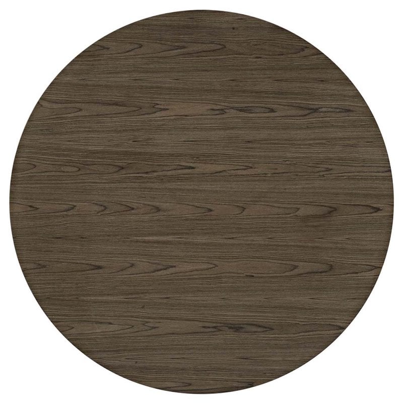 Modway Satellite Modern Steel and MDF Wood Circular Dining Table in Walnut