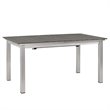 Modway Shore 5-Piece Extendable Aluminum Patio Dining Set in Silver and Black
