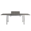 Modway Shore 5-Piece Extendable Aluminum Patio Dining Set in Silver and Black