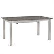 Modway Shore 7-Piece Extendable Aluminum Patio Dining Set in Silver and Black