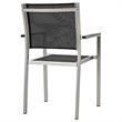 Modway Shore 7-Piece Extendable Aluminum Patio Dining Set in Silver and Black
