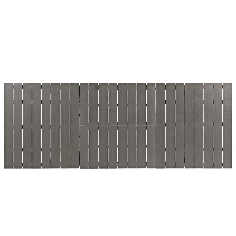 Modway Shore 7-Piece Extendable Aluminum Patio Dining Set in Silver and Black