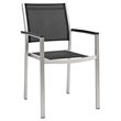 Modway Shore 9-Piece Extendable Aluminum Patio Dining Set in Silver and Black
