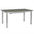 Modway Shore 7-Piece Extendable Aluminum Patio Dining Set in Silver and Gray
