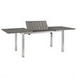 Modway Shore 7-Piece Extendable Aluminum Patio Dining Set in Silver and Gray