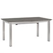 Modway Shore 9-Piece Extendable Aluminum Patio Dining Set in Silver and Gray