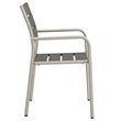 Modway Shore 9-Piece Extendable Aluminum Patio Dining Set in Silver and Gray