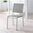Modway Shore Fabric and Aluminum Outdoor Patio Dining Side Chair in Silver/Gray
