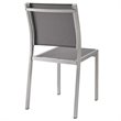 Modway Shore Fabric and Aluminum Outdoor Patio Dining Side Chair in Silver/Gray