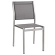 Modway Shore Fabric and Aluminum Outdoor Patio Dining Side Chair in Silver/Gray