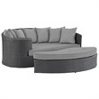 Modway Sojourn Aluminum and Rattan Patio Daybed in Canvas/Gray