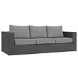Modway Sojourn 3-Piece Aluminum Rattan Patio Sectional Set in Canvas/Gray