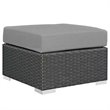 Modway Sojourn 3-Piece Aluminum Rattan Patio Sectional Set in Canvas/Gray