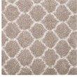Modway Solvea 8' x 10' Moroccan Trellis Shag Area Rug in Beige