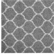 Modway Solvea 5' x 8' Moroccan Trellis Shag Area Rug in Gray and Ivory