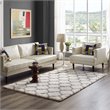 Modway Solvea 5' x 8' Moroccan Trellis Shag Area Rug in Ivory and Gray