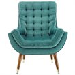 Modway Suggest Tufted Performance Velvet Lounge Chair in Teal