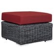 Modway Summon 3-Piece Aluminum Rattan Patio Sectional Set in Canvas/Red