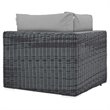 Modway Summon Aluminum and Rattan Patio Corner Chair in Canvas/Gray