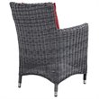 Modway Summon 11-Piece Rattan Fabric Patio Dining Set in Canvas Gray/Red