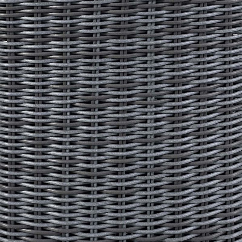 Modway Summon Dining Aluminum and Rattan Patio Armchair in Canvas/Gray