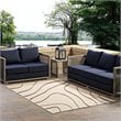 Modway Surge 5' x 8' Swirl Abstract Area Rug in Beige
