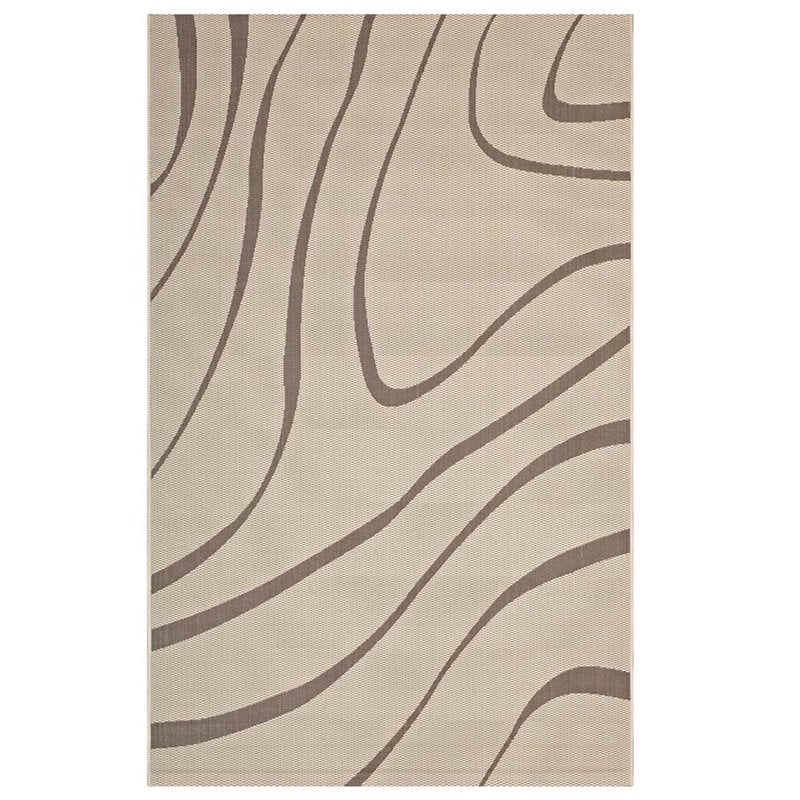 Modway Surge 5' x 8' Swirl Abstract Area Rug in Beige