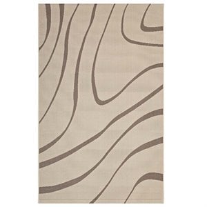 Modway Surge 5' x 8' Swirl Abstract Area Rug in Beige