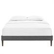 Modway Tessie Full Polyester Fabric Bed Frame with Squared Tapered Legs in Gray