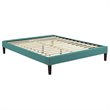 Modway Tessie King Polyester Fabric Bed Frame with Squared Tapered Legs in Teal