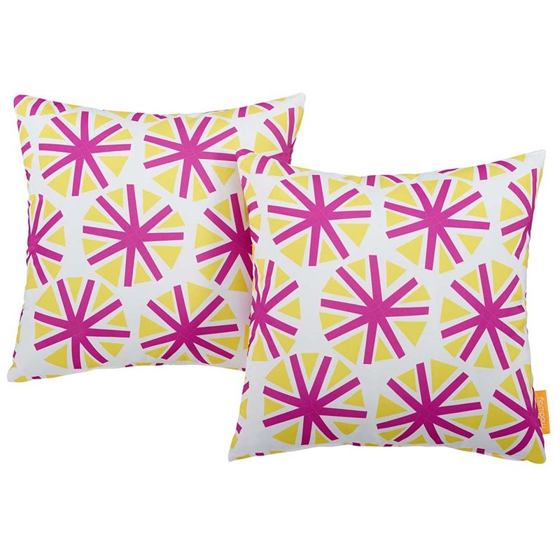 Modway Modern Polyester Fabric Outdoor Patio Single Pillow in Starburst
