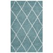 Modway Toryn 8' x 10' Diamond Lattice Shag Area Rug in Blue and Ivory
