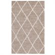 Modway Toryn 5' x 8' Diamond Lattice Shag Area Rug in Beige and Ivory