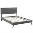 Modway Virginia Upholstered Full Platform Panel Bed in Gray