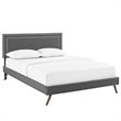 Modway Virginia Upholstered Full Platform Panel Bed in Gray