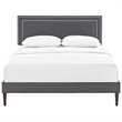 Modway Virginia Queen Fabric Platform Bed with Squared Tapered Legs in Gray