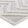 Modway Whimsical 5' x 8' Abstract Chevron Shag Area Rug in Ivory